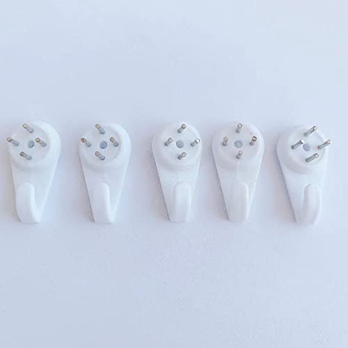 Image of Invisible Nail Screws 5PCS Kjiaiyuo White Powerful Concrete Hard Wall Picture Hooks Non-Trace Hanging Hook Traceless Nail Wall Hook for Picture Photo (3cm /1.18 Length)
