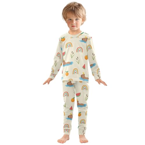Pajama Sets Long Sleeve Cute Animals and Fruits Soft Comfy Sleepwear 2 Piece PJS 3-8T2