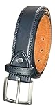 Men's Leather Lined Trouser Belt in 4 Colours Sizes 28' - 60' Waist (BLUE, M)