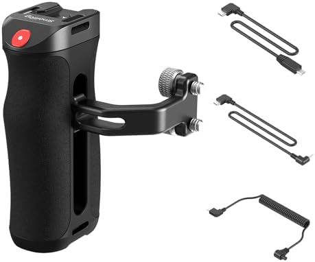 SmallRig Threaded Side Handle with Record Start/Stop Remote Trigger, 3 Control Cable, Compatible with Sony A7 III/ FX3/ A6600, for Canon R5II/ R5C, for FUJIFILM X-H2S/ X-T5, for Panasonic S5 II/ GH5