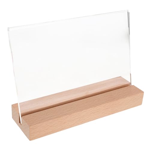 Présentoir de table acrylique horizontal et base bois (lot de 5) pour menu et bureau