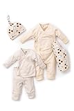 Picture of monica + andy Hello Baby Cuddle Box, Size 0-3 Months, Cookies + Milk, 100% Organic Baby Clothes for Girls & Boys, One Piece, Matching Set, Cap, & Blanket, Sustainable Soft Fabric for Newborn & Infants