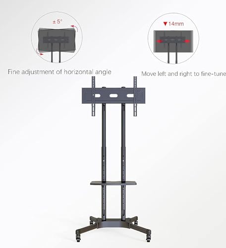 Soporte móvil para TV con ruedas y estante ajustable miniatura 2