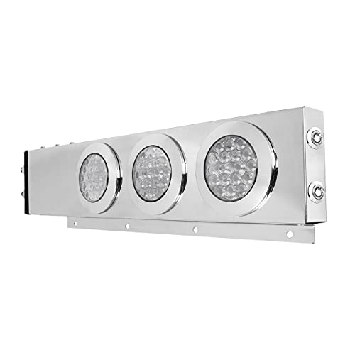 Image of GG Grand General 91023 Spring Loaded Stainless Steel Mud Flap Hanger with Red /Clear LED Light, 2.5 Inches Bolt Spacing, Pair