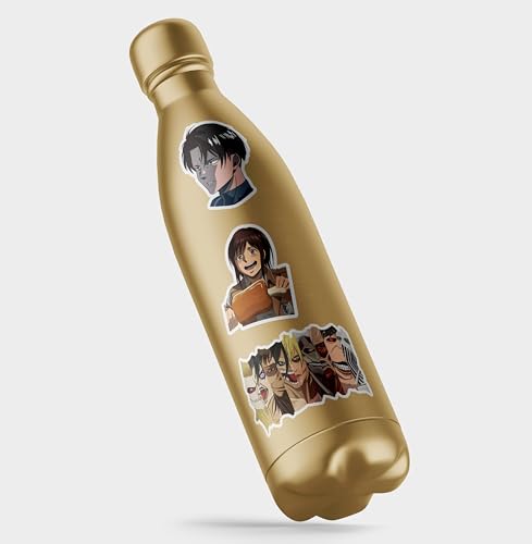 Image of 23PCS Anime Attack on Titan Stickers for Laptop Phone Case Laptop, Journal, Bike Helmet, Diary, Guitar, Mobile Case -Waterproof Residue Free Levi Anime Aesthetic Stickers
