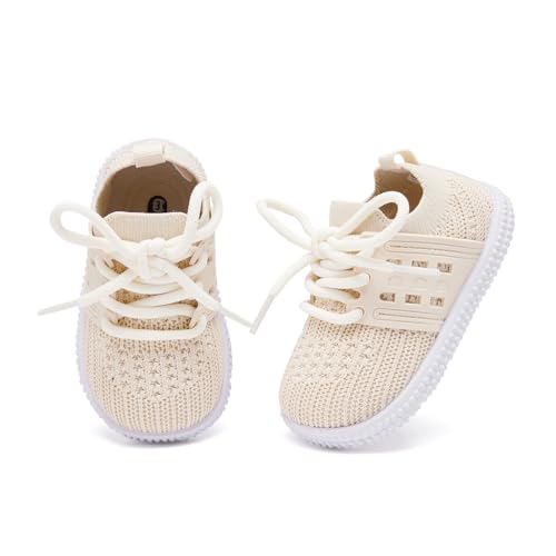 Image of BMCiTYBM Baby First Walking Shoes Boys Girls Infant Sneakers Breathable 6 9 12 18 24 Months Camel Size 6-12 Months Infant