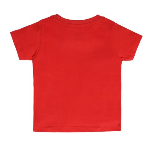 Image of miniklub Baby Round Neck, Short Sleeve Knit Cotton T-Shirt, (Red)