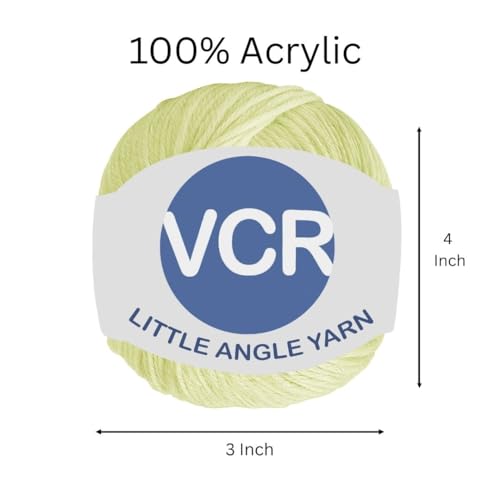 Image of VCR 4 Ply Pastel Yellow Little Angle Yarn, 25 Grams, 92 Meters Length, 100% Acrylic Soft Baby Knitting Yarn for Crochet, Newborn Sweaters, Soft Baby Socks, Mittens and Leggings, Pack of 1