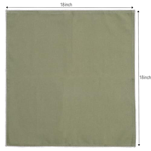 Image of The Home Talk Lace Table Napkins -Cotton Linen Blend Dinner Cloth Napkins for Parties,Dinners, Weddings, Cocktail&Christmas Decor|Soft,Reusable&Machine Washable|18 x 18 Inches (12, Seige Green)