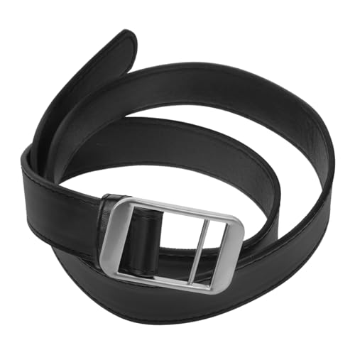 Unisex Vintage PU Leather Wide Belt with Metal Buckle for Jeans Casual Wear and Everyday Use