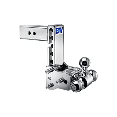 B&W Trailer Hitches Chrome Tow & Stow Adjustable Trailer Hitch Ball Mount - Fits 2.5" Receiver, Tri-Ball (1-7/8" x 2" x 2-5/16"), 7" Drop, 18,000 GTW - TS20049C Cover