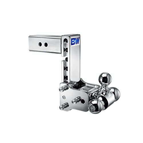 B&W Trailer Hitches Chrome Tow & Stow Adjustable Trailer Hitch Ball Mount - Fits 2.5" Receiver, Tri-Ball (1-7/8" x 2" x 2-5/16"), 7" Drop, 18,000 GTW - TS20049C by B&W Trailer Hitches - Used condition - US$385.24