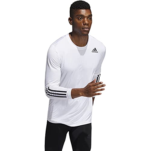 Image of adidas Men's Techfit 3-Stripes Fitted Long Sleeve Top