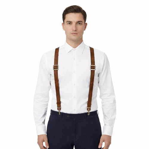 Voolup Full-Grain Leather Y-Back Suspenders