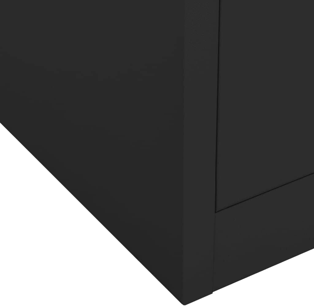 Office Cabinet Anthracite Steel Medium Rectangular Storage Cabinet with Locking Mechanism, Adjustable Shelves, Durable Metal Construction for Home and Office Storage