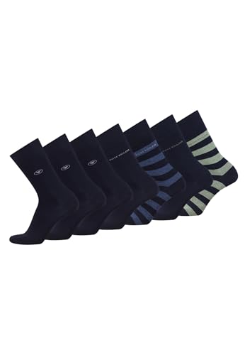 TOM TAILOR Herren Socken 7er Box 7 Days Geschenkbox 7 Paar Baumwollsocken mit Sortierhilfe hoher Baumwollanteil perfekte Passform für Alltag & Freizeit Größe 39-42 und 43-46 dark navy