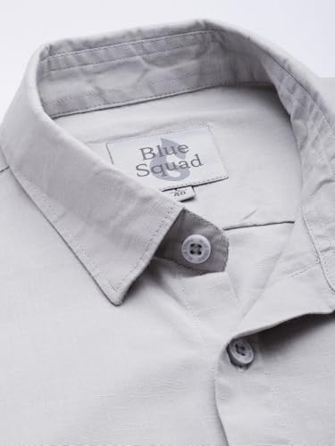 Image of Men's Cotton Linen Solid Shirt | Slim Fit Full Sleeve Casual Shirt | Lightweight | Breaethable | Stylish