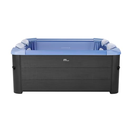 TEMPO STYLE - Vasca Idromassaggio Quadrata MSpa Oslo | 120 getti d'aria massaggianti a 3 velocità | 8 Idrogetti | Riscaldatore | Copertura termica inclusa (Oslo Sapphire | 160x160x65cm)