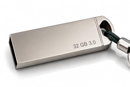 Image of 32GB USB 3.0 Metal Pen Drive High Speed Flash Drive for Laptop, PC, Smart TV, Car Music Player | Water Resistant & Durable Metal Flash Drive for Backing Up Files, Pictures, Videos & Docs