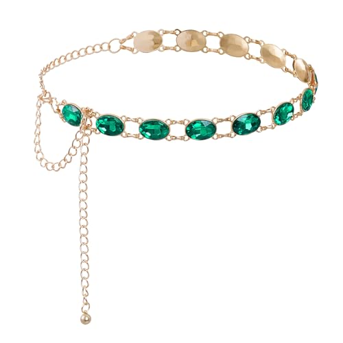 Red Chain Belt for Women Western Metal Belt Cowgirl Waist Chain Belt for Dresses Jeans