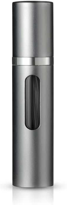 AurdoxPerfume Atomiser, Refillable, Empty Travel Perfume Atomizers, Mini Portable Spray Bottle with Window for Travel, 8 ml (Grey)