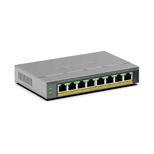 Image of NETGEAR 8-Port Gigabit Ethernet PoE+ Easy Smart Managed Switch - with 8 x PoE+ @ 62W, Fanless, Desktop or Wall Mount (GS108EP)