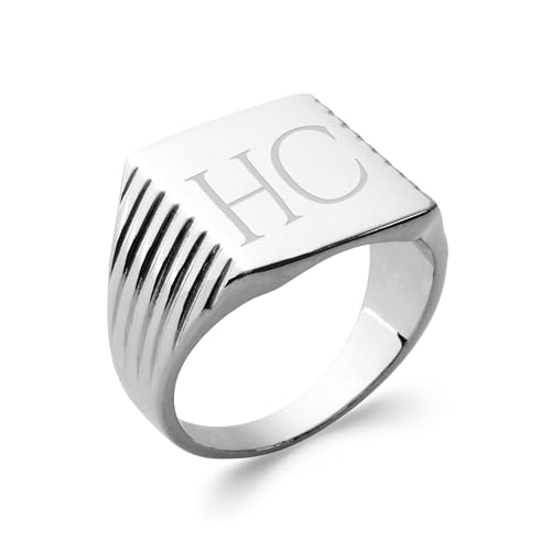 Chevalière homme en argent 925 Tata Gisèle bague carrée à graver