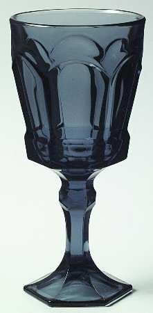 Fostoria 7-1/4" Glass Water Goblet - Dark Blue Virginia (Discontinued 1986)