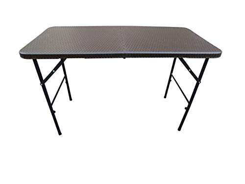 Image of AMAZE (4' x 2', Variable Height Portable Foldable Table | Space Saving, Carry Like Bag, Multipurpose Folding Table for Study, Laptop, Dining, Camping & Outdoor Use- Brown