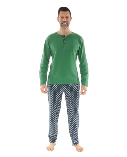 Pyjama long vert homme Kalvin Christian Cane de nuit