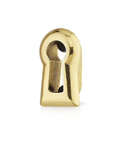 Gedotec Brass Key Socket Plate - Antique H7415 | Polished Shiny Rosette for Embedding | Cabinet Doors & Furniture Attachment | 1 Piece