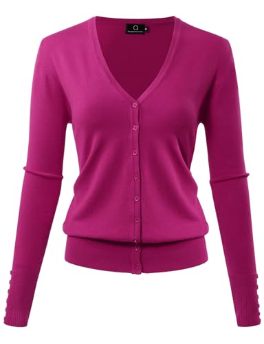 Image of Allsense Women's Long-Sleeve V-Neck Cardigan Sweater | Button Down, Lightweight Soft Knit
