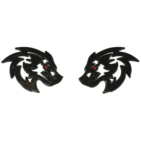 Chywcar 2Pcs Wolf Head Emblems Cover