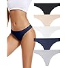 voenxe – Tangas para mujer, sin costuras, invisibles, sin líneas, transpirables, cómodas, ropa interior para mujer, paquete de 5 unidades