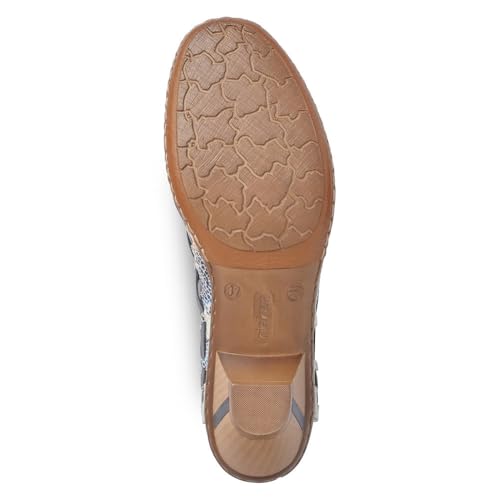 Image of Rieker 46778 Sina Women's Heels - Sling-Backs, Leather Upper, Hand-Woven Design, Anti-Stress Comfort, Flexible Sole, Secure Fit, and Timeless Everyday Style