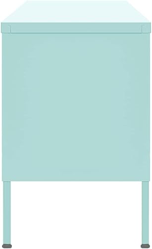 Miniatura 4 de Armario de almacenamiento de TV de acero con 2 puertas de malla, consola multimedia de metal centro de entretenimiento con armarios de