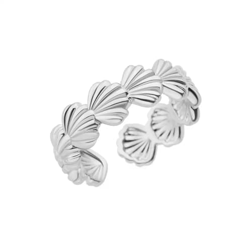 Bague coquillage pour femme et homme en finition couleur or esthétique