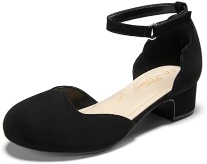 PATPAT Girls Dress Shoes Glitter Princess Shoes Mary Jane Low Heels Party Wedding Prom Girls Footwear Cloudtech Triple Cushioning Ultra Cozy Soft for Little Kid Daily Wedding Party Prom