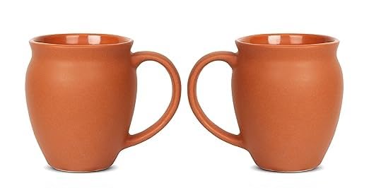 Image of QIMACPLUS Premium Ceremic Coffee Tea Cups Mugs Best Gift for Family Orange Colour (400 ML, Microwave Safe, Dishwasher Safe) (2)