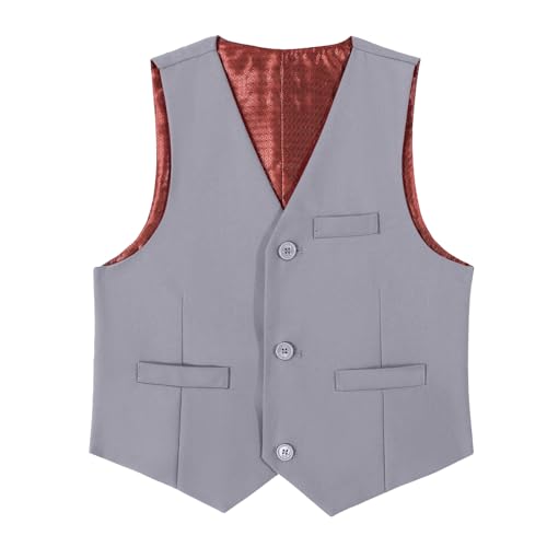 Image of Boys Formal Suit Vest Solid Vest for Toddler Kids Formal Wedding Outfit