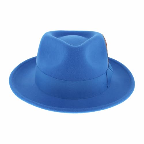 Image of Belfry Gangster Men's Fedora - Crushable 100% Wool Felt Hat, Stain Resistant & Travel Friendly Dress Fedora