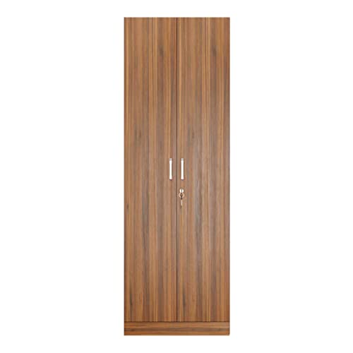VIKI Wardrobe | Wooden Almirah for Clothes,Door for Bedroom, 2 Door Wardrobe with Doors (Brussel Walnut - 40D x 60W x 180H) | 1 Year Warranty | DIY
