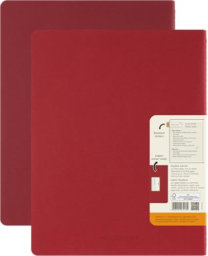 Moleskine Student Cahier Journal, Set of 2 Lined Notebooks for Notes With Detachable Pages Cardboard Cover and Stickers - Image 2