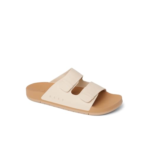 Image of REEF Ojai Two Bar Women's Fashion Slide Sandal, Premium Leather, Soft Cushion Footbed