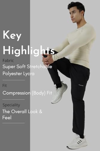 Image of FUAARK Men's Full Sleeve Compression T-Shirt - Athletic Base Layer for Fitness, Cycling, Training, Workout, Tactical Sports Wear