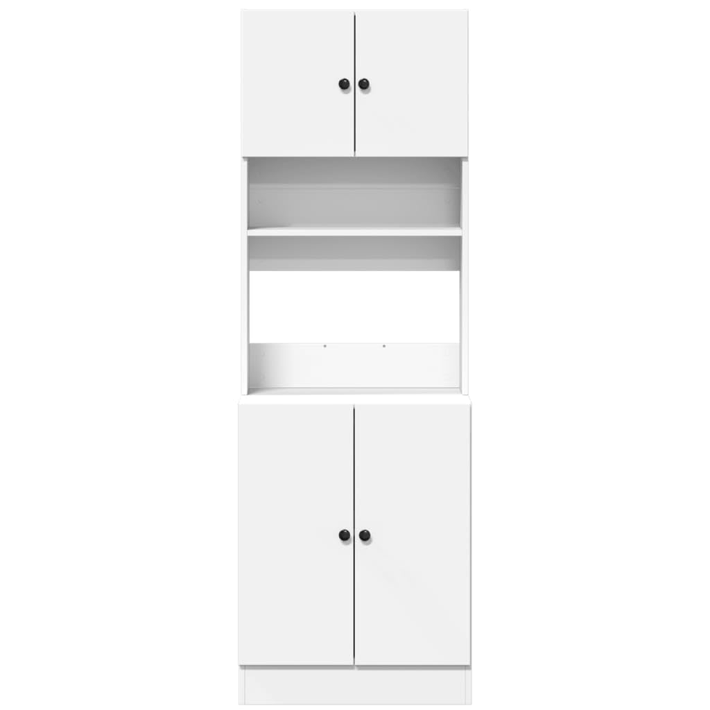 Küchenschrank Weiß aus Holzwerkstoff 60 x 50 x 180 cm, Hochschrank mit Schublade, Tür, Regal, Stauraum für Küche, Esszimmer, Flur und Haushalt