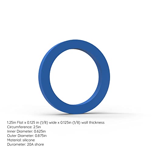 Grifiti Band Joes 1/8 Inch Silicone Rubber Bands O-Rings #10 1.25 Inch Flat X 0.125 Inch X 0.125 Inch Assorted Color 100 Pack 0.625 Diameter #TOP2