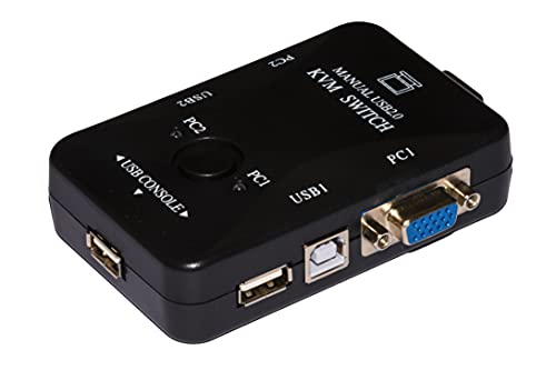 Link LKKWM2 Switch Kvm per 2 PC USB/VGA con 1 Mouse, 1 Tastiera USB e 1 Monitor VGA con Cavi Inclusi