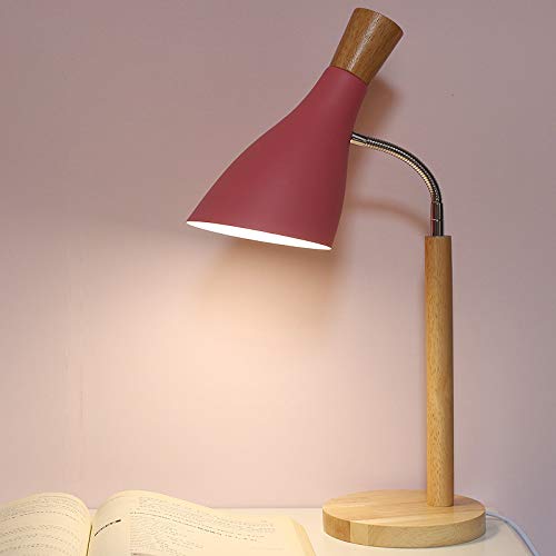 Preisvergleich Produktbild Massivholz Tisch Lampe Eye-guard Büro Schreibtisch Studenten Lesen Schlafsaal Nachtscheinwerfer 42cm x 13cm rosa