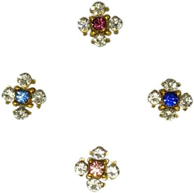 Comet Busters Beautiful Handcrafted Floral Nose Studs Stick Ons Self Adhesive Non Piercing Nose Studs (Nosestud018)